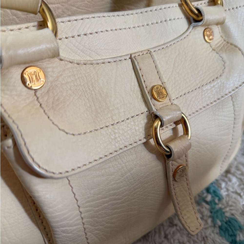Authentic Celine Beige Leather Tote Bag Designer Handbag with virtual COA - Picture 3 of 16